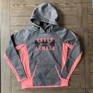 Under Armour | Gray + Salmon/Coral Coldgear Hoodie - Small